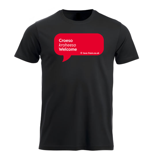 Croeso - Welcome Phonetic translation Welsh language t-shirt Learners 203052