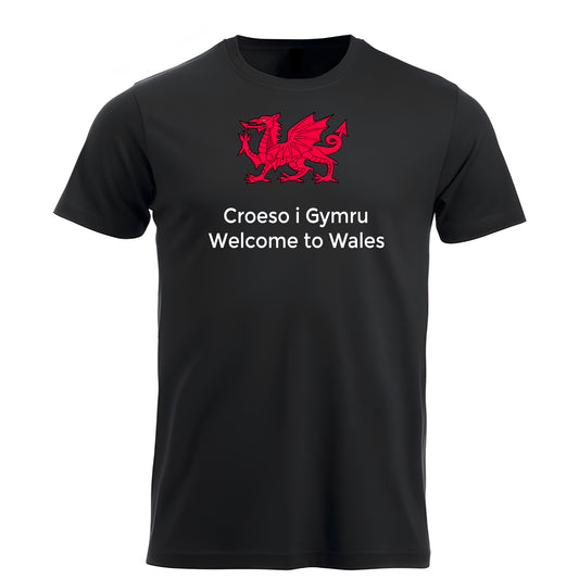 Welsh Red Dragon Welcome to Wales - Croeso i Gymru t-shirt 201004